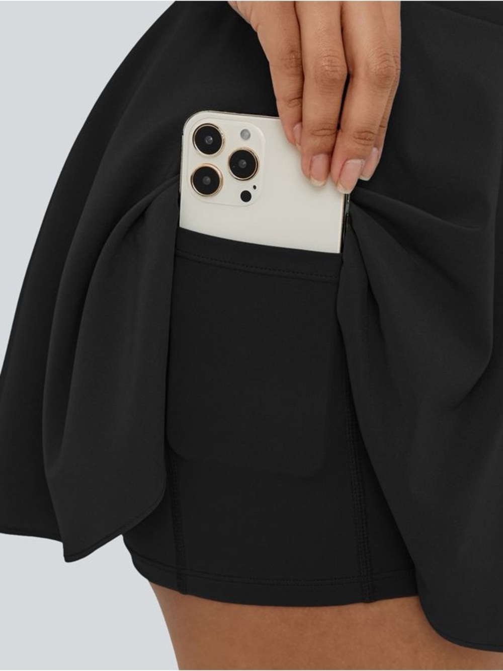 Halara Breezeful High Waisted Tie Side Pocket Flowy Micro Mini Flare Quick Dry - Picture 3 of 6